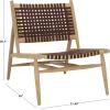 Safavieh Home Soleil Natural and White Leather Woven Accent Chair(Cognac / Natural)