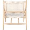 Safavieh Home Soleil Natural and White Leather Woven Accent Chair(White / Natural)