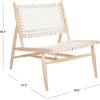 Safavieh Home Soleil Natural and White Leather Woven Accent Chair(White / Natural)