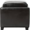 Safavieh Hudson Collection Kaylee Leather Single Tray Square Storage Ottoman(Brown)