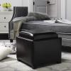 Safavieh Hudson Collection Kaylee Leather Single Tray Square Storage Ottoman(Brown)