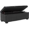 Safavieh Hudson Collection NoHo Tufted Brown Leather Large Storage Bench(Black)
