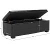 Safavieh Hudson Collection NoHo Tufted Brown Leather Large Storage Bench(Black)
