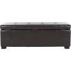Safavieh Hudson Collection NoHo Tufted Brown Leather Large Storage Bench(Brown)