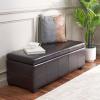 Safavieh Hudson Collection NoHo Tufted Brown Leather Large Storage Bench(Brown)