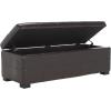 Safavieh Hudson Collection NoHo Tufted Brown Leather Large Storage Bench(Brown)