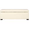 Safavieh Hudson Collection NoHo Tufted Brown Leather Large Storage Bench(Flat Cream)