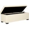 Safavieh Hudson Collection NoHo Tufted Brown Leather Large Storage Bench(Flat Cream)