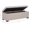 Safavieh Hudson Collection NoHo Tufted Brown Leather Large Storage Bench(Taupe)