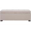 Safavieh Hudson Collection NoHo Tufted Brown Leather Large Storage Bench(Taupe)