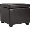 Safavieh Hudson Collection Ryder Leather Square Flip Top Ottoman(Brown)