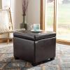 Safavieh Hudson Collection Ryder Leather Square Flip Top Ottoman(Brown)