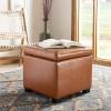 Safavieh Hudson Collection Ryder Leather Square Flip Top Ottoman(Saddle)
