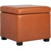Safavieh Hudson Collection Ryder Leather Square Flip Top Ottoman(Saddle)