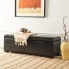 Safavieh Hudson Collection Williamsburg Brown Leather Large Storage Bench(Black)