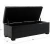 Safavieh Hudson Collection Williamsburg Brown Leather Large Storage Bench(Black)
