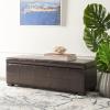 Safavieh Hudson Collection Williamsburg Brown Leather Large Storage Bench(Brown)