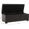 Safavieh Hudson Collection Williamsburg Brown Leather Large Storage Bench(Brown)