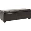 Safavieh Hudson Collection Williamsburg Brown Leather Large Storage Bench(Brown)