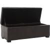 Safavieh Hudson Collection Williamsburg Brown Leather Large Storage Bench(Brown)