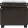 Safavieh Hudson Collection Williamsburg Brown Leather Square Storage Ottoman(Brown)