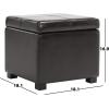 Safavieh Hudson Collection Williamsburg Brown Leather Square Storage Ottoman(Brown)