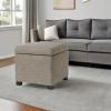 Safavieh Hudson Collection Williamsburg Brown Leather Square Storage Ottoman(Stone)