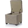Safavieh Hudson Collection Williamsburg Brown Leather Square Storage Ottoman(Stone)