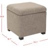 Safavieh Hudson Collection Williamsburg Brown Leather Square Storage Ottoman(Stone)