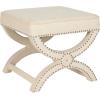 Safavieh MCR4645 Mystic Upholstered Ottoman Color: Cream(Cream)