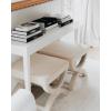 Safavieh MCR4645 Mystic Upholstered Ottoman Color: Cream(Cream)