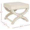 Safavieh MCR4645 Mystic Upholstered Ottoman Color: Cream(Cream)