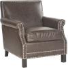 Safavieh Mercer Collection Charles Beige Linen Club Chair(Antique Brown)