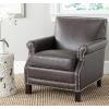 Safavieh Mercer Collection Charles Beige Linen Club Chair(Antique Brown)