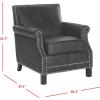 Safavieh Mercer Collection Charles Beige Linen Club Chair(Black / Crocodile)