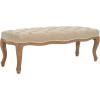 Safavieh Mercer Collection Randy Beige Linen Bench(Wheat / Natural Cream)
