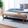 Safavieh Mercer Collection Randy Beige Linen Bench(Wheat / Natural Cream)