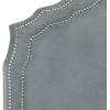Safavieh Mercer Collection Skyler Grey Silver Nailhead Headboard (Full)(Gray)