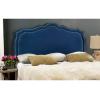 Safavieh Mercer Collection Skyler Grey Silver Nailhead Headboard (Full)(Steel Blue)