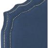 Safavieh Mercer Collection Skyler Grey Silver Nailhead Headboard (Full)(Steel Blue)