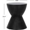 Safavieh Outdoor Collection Athena Modern Concrete Dark Grey Round 17.7-inch Accent Table(Black)