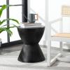 Safavieh Outdoor Collection Athena Modern Concrete Dark Grey Round 17.7-inch Accent Table(Black)