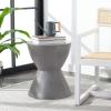 Safavieh Outdoor Collection Athena Modern Concrete Dark Grey Round 17.7-inch Accent Table(Grey)