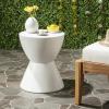 Safavieh Outdoor Collection Athena Modern Concrete Dark Grey Round 17.7-inch Accent Table(Ivory)