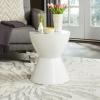 Safavieh Outdoor Collection Athena Modern Concrete Dark Grey Round 17.7-inch Accent Table(Ivory)