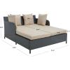 Safavieh Outdoor Collection August Titanium & Sand Daybed(Titanium / Sand)