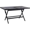 Safavieh PAT7503A Outdoor Collection Akita Black Rectangle Folding Table(Black)