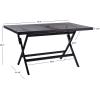 Safavieh PAT7503A Outdoor Collection Akita Black Rectangle Folding Table(Black)