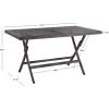 Safavieh PAT7503A Outdoor Collection Akita Black Rectangle Folding Table(Grey)