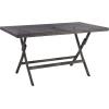 Safavieh PAT7503A Outdoor Collection Akita Black Rectangle Folding Table(Grey)